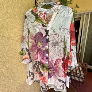 Floral Button-Up Women's Top